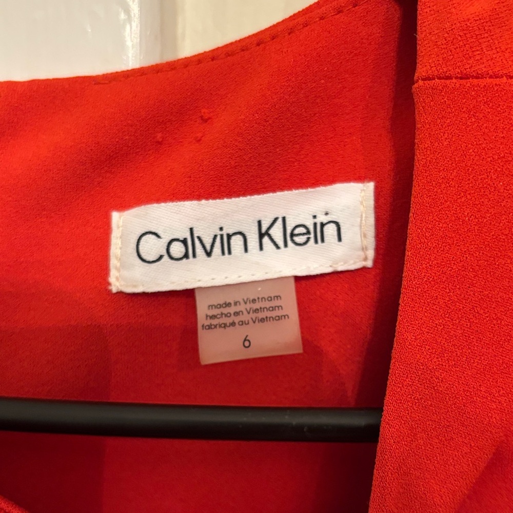 Calvin Klein Red Maxi Jumper with Ruffle Detail - Picture 2 of 2